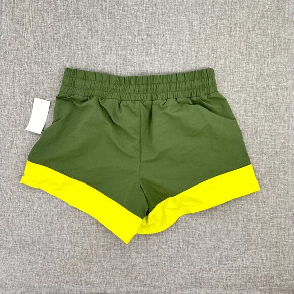 NEW! Xersion Workout Sport Shorts Green Yellow High Rise Small Quick Dry Stretch - Picture 10 of 12